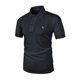 thumbnail image 3 of Blusa y camisa de manga corta con cuello vuelto para hombre, blusa de manga corta de seda helada con solapa y botones para hombre, 3 of 4