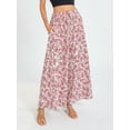 thumbnail image 6 of Ma Baby Women Boho Flowy Maxi Skirt Summer Pleated High Waisted Long Skirts with Pockets, 6 of 6