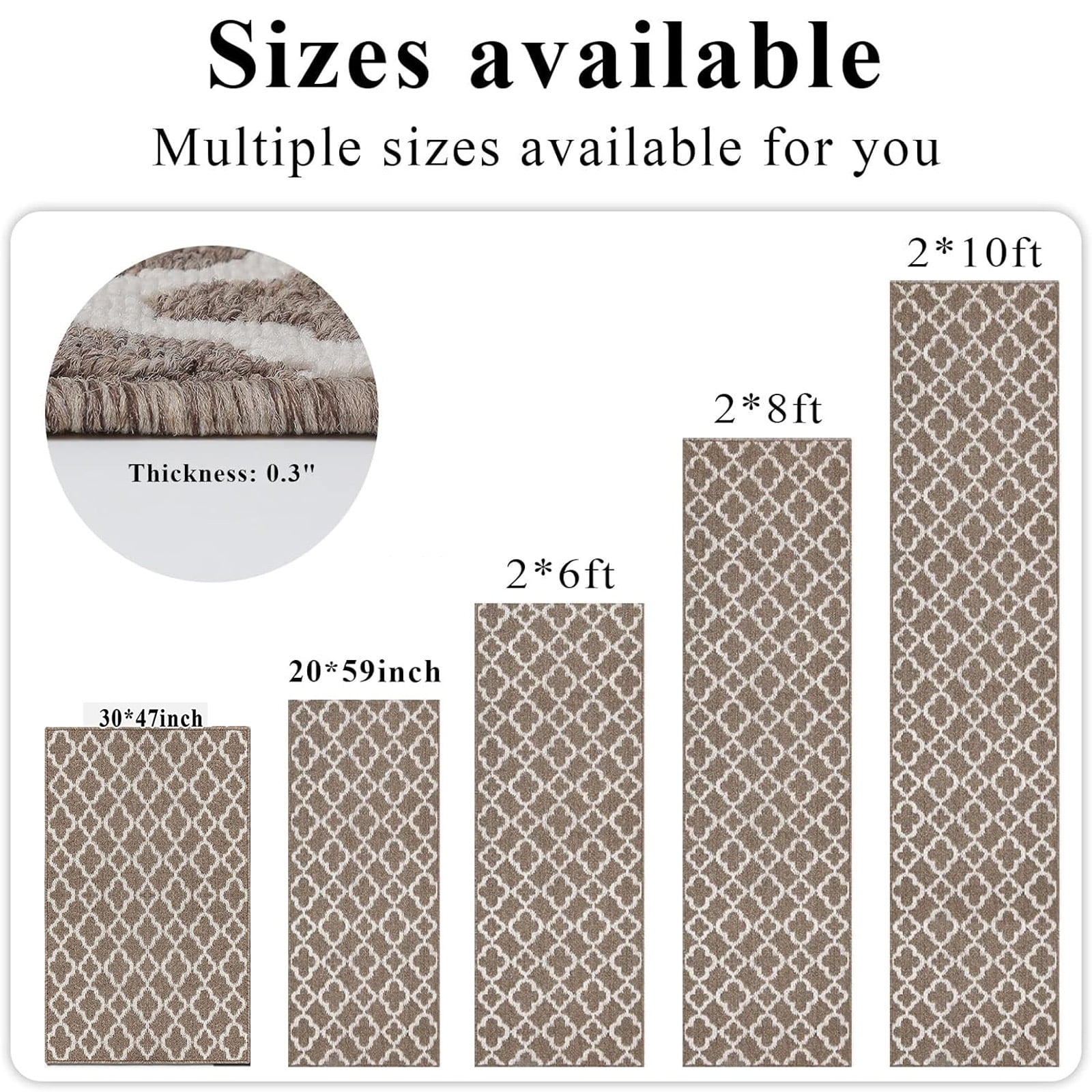 Yamaziot 1.7'x5' Runner Rug Long Farmhouse Kitchen Laundry Room Rug, Doormat Non Slip Washable Hallway Area Rug, Brown