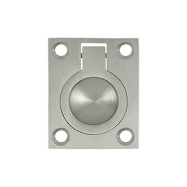 1.75 x 1.37 in. Flush Ring Pull, Satin Nickel - Solid