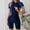 Navy, variant on Women's One Piece Swimsuit Short Sleeve Zipper Front Boyshort Bathing Suit Surfing Swimwear