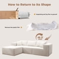 thumbnail image 3 of JARCLIC 108" Modular Sectional Couch with L-Shape Chaise, Modern Boneless Couch for Living Room, Oversized Sofa Sleeper with Deep Seat, White, 3 of 8