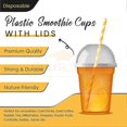 thumbnail image 4 of 100pcs Plastic Smoothie Cups with Dome Lids Smoothie Cup with Lids for Smoothies- Recyclable & Disposable Cups (100 Pack), 4 of 5