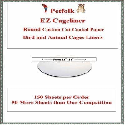 Medium Size Cages- Custom Size 100 Pre-Cut Sheets 40 Pound Paper BirdCageLiners 