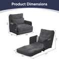 thumbnail image 2 of ZAFLY Adjustable Floor Sofa Bed, Multi-Functional Bean Bag Chair, 6-Position Foldable Lazy Sofa with Armrest, Sleeper Sofa for Reading/Gaming - Gray, Twin, 2 of 5