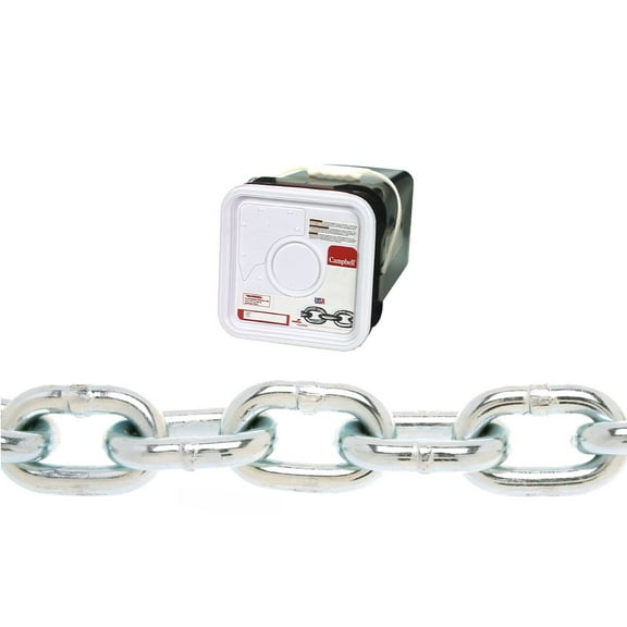 Campbell Low-Carbon Steel Proof Coil Chain System 3 G30 - Zinc Plated - 3/8", 45 ft