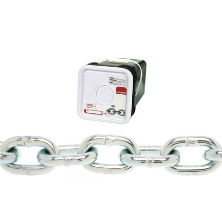 

Campbell 0143626 System 3 Grade 30 Low Carbon Steel Proof Coil Chain in Square Pail Zinc Plated 3/8 Trade 0.37 Diameter 45 Length 2650 lbs Load Capacity