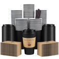thumbnail image 1 of Tazas de café Clawsoff, paquete de 100 unidades, con tapas, fundas y pajitas, 1 of 6