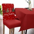thumbnail image 5 of Merry Christmas Stretch Dining Chair Covers, Tree Snowflakes Winter Red Background Removable Dining Chair Protector Slipcovers for Kitchen, Party, Restaurant, Set of 4, 5 of 7