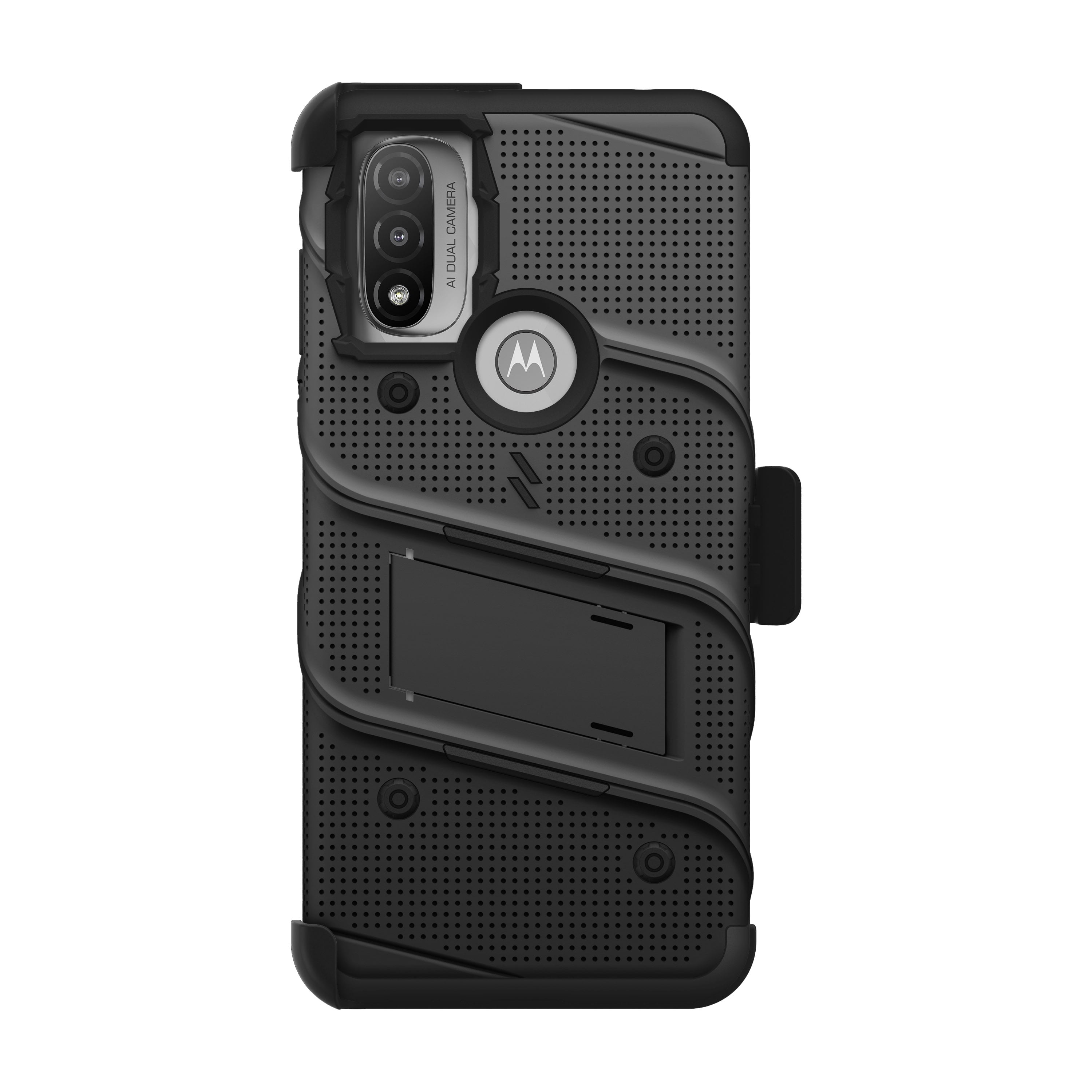 ZIZO BOLT Bundle for Moto G Power 2022 Case with Screen Protector Kickstand Holster Lanyard - Black