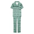 thumbnail image 5 of XuJwPNcy Women's Pajama Sets Short Sleeve Button down Sleepwear Nightwear Long Pants Soft Pjs Lounge Sets, 5 of 5