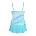 thumbnail image 5 of TTUHYWXI Women's Swimsuit Tankini Swimwear Spaghetti Straps Swimsuit Tankini with Skirt (Light Blue, XL), 5 of 7