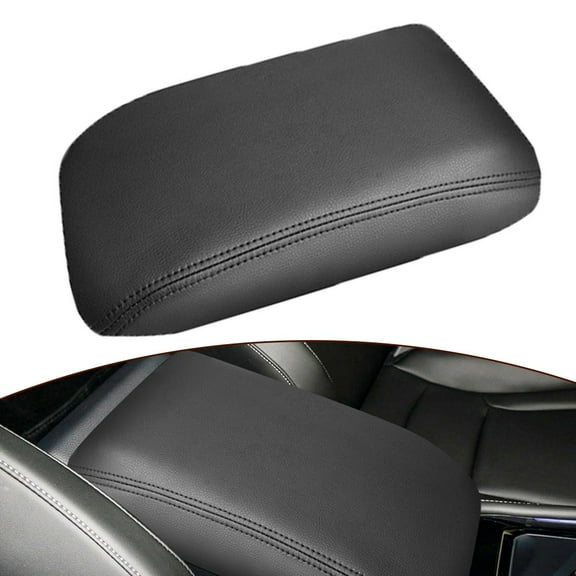 Mduoduo Waterproof Car Center Armrest Cover Faux Leather Strap Easy Installation Car Accessories