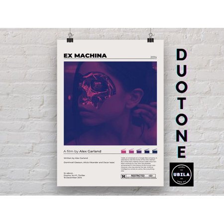 Poster Ex Machina Poster | Alex Garland | Duotone Movie Print Art | Minimalist Movie Poster | Wall Art | Vintage Retro Art Print | Poster -UNFRAMED