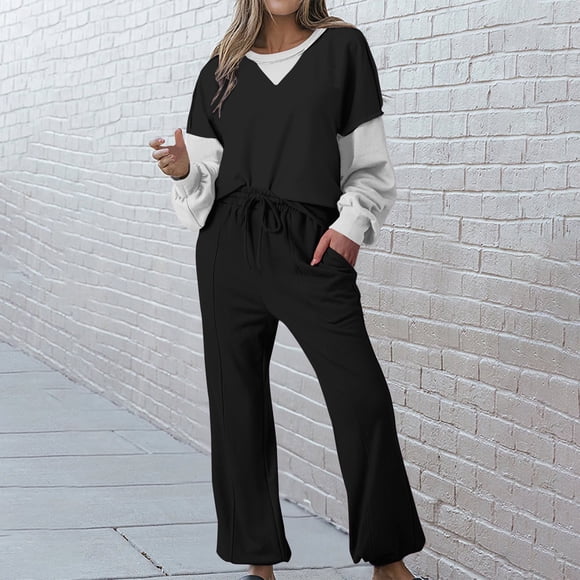 Amzcrzy Workout Sets for Women Women Sports Sweat Set Sweatsuit Fleece 2 Piece Joggers Tracksuit Sweatshirt Sweatpants Sets Track Suits for Women Set Womens Sweatsuits Sweat Suits for Womens 2 Piece