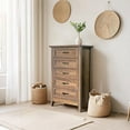 thumbnail image 2 of DSstyles Commode, Commode Vintage en Bois à 5 Tiroirs, Grande Commode pour Garde-Robe, Commodes pour Organisateur de Rangement, pour Garde-Robe Salon, Chambre d'Enfant, Couloir de la Chambre de Bébé, 2 of 8