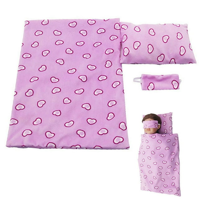 Ensemble de Sac de Couchage pour Poupée, Ensemble de Literie Adorable pour Poupée, Accessoires pour Poupées de 18 Po