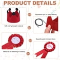 thumbnail image 3 of Uxcell Birthday Crown Party Set for Girl, Ribbon Brooch Pin & Felt Crown Hat with 0-9 Numbers for Theme Party Dress-Up Decoration Photo Props Birthdays Celebration, Dark Red, 3 of 7
