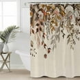 thumbnail image 2 of Extra Long Shower Curtain 72x96 Inch, Vintage Leaves Shower Curtain Waterproof Bathroom Decor Farmhouse Botanical Floral Burlap Fabric Bath Curtain Set Accessories with Hooks, 2 of 6