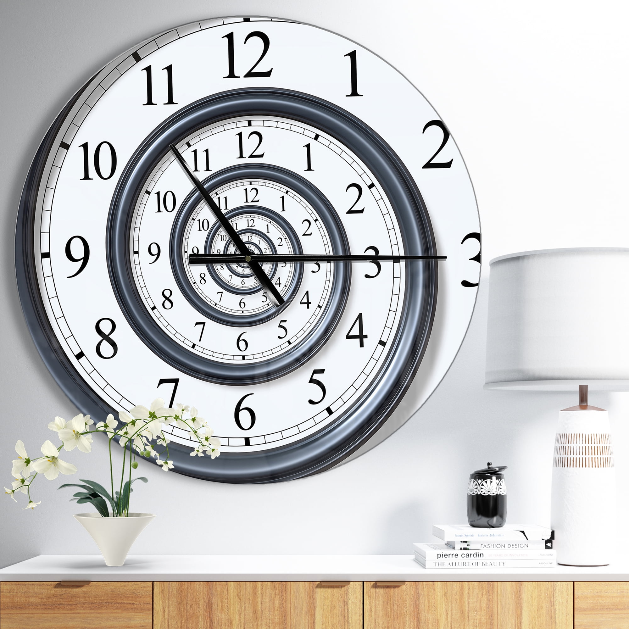 Designart 'Time Spiral Analog Wall' Metal Wall Clock