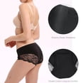 thumbnail image 3 of LIQQY Women's 4 Pack Cotton Mid Rise Full Coverage Lace Hipster Brief Panty Underwear (L, Black), 3 of 6