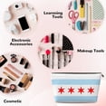 thumbnail image 4 of Chicago City Flag Travel Handbag Leather Purse Organizer Tidy Bag Purse Toiletry Clutch For Women, 4 of 7