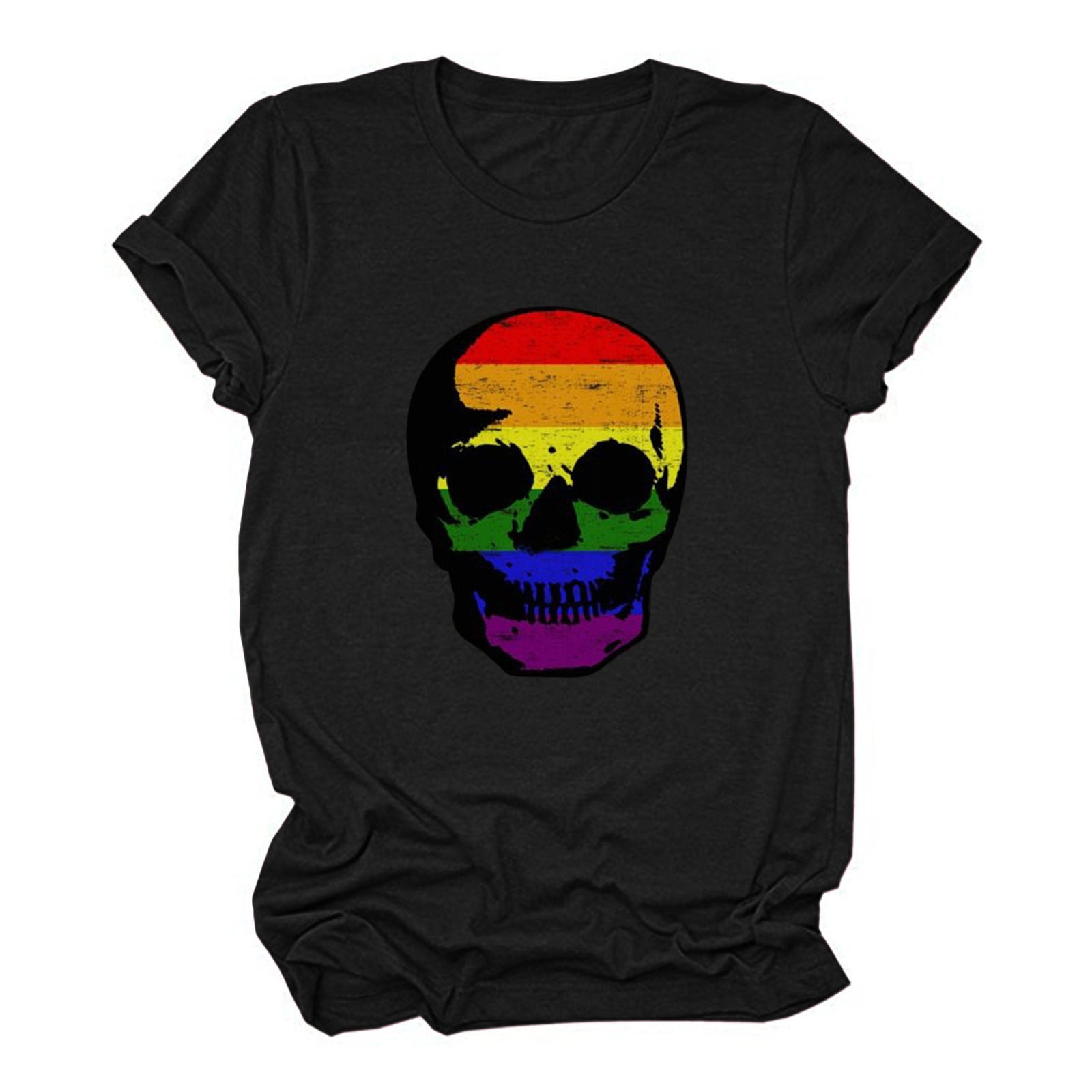 Womens Mexican Skull T-Shirt Medium Large XL Short Sleeve Bohemian Graphic Tee 