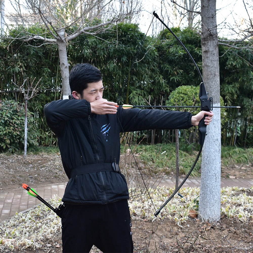 Runzkzy Straight Draw Bow Set 40 Pounds with Red Dot Aiming Professional Hunting Bow and Arrow Shooting Practice Arrow Accessories