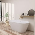 thumbnail image 2 of TOBILI 63 x 30 x 23 inch Acrylic Freestanding Bathtub with Overflow and Drain,Gloss White, 2 of 9