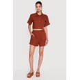 thumbnail image 2 of Women's Linen Button Front Cropped Shirt, 2 of 4