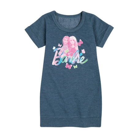 

Barbie - Tie Dye and Butterflies Flutter Around Barbie - Toddler And Youth Girls Fleece Dress