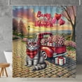 thumbnail image 2 of Be My Valentine's Scottish Fold Truck Full of Love Flower Balloon Shower Curtain Cat Lover Kitten Owner Gifts Waterproof Bathroom Bathtub Curtain - 02029, 2 of 5