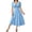 Sky Blue, variant on ChaoHeng Summer Dresses Summer Dresses Wave Print V Neck Short Sleeve Lace Patch Long Flowy Maxi Beach Sundress Orange S