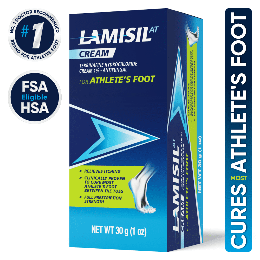 (4 pack) Lamisil Athlete's Foot Cream, 1 Week Antifungal Treatment, Prescription Strength Terbinafine, 1 oz