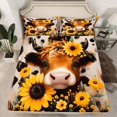 thumbnail image 2 of Homewish Rustic Highland Cow Bed Sheets,Countryside Sunflower King Sheets,Yellow Brown Sheet Set For Boys Kids,Microfiber Bedroom Decor,4 Pieces, 2 of 7