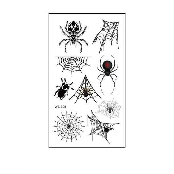10 Pieces Tattoo Stickers Set off the Atmosphere of Terror Spider  Embellishment Body Art Funny Lightweight Transfer Tattoos Kids Type 6 -  