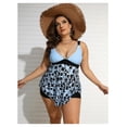 thumbnail image 3 of Plus Size Tankini Swimsuits for Curvy Women Summer Beach Two Piece Bathing Suits Ladies Flowy Tank Top with Boyshorts, 3 of 5