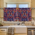 thumbnail image 2 of Yayeee Kitchen Curtains Tier Set of 2 Light Filtering 57"x24" Over Sink Window Panels, Red Geometric Eagle, 2 of 7