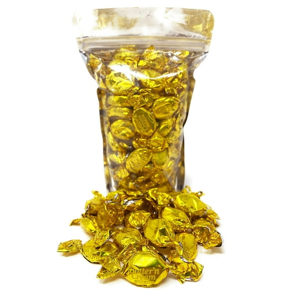 Butter Cream Butterscotch Hard Candy - Classic Butter n' Cream Flavor, Individually Wrapped, 75 Pieces, 14 oz