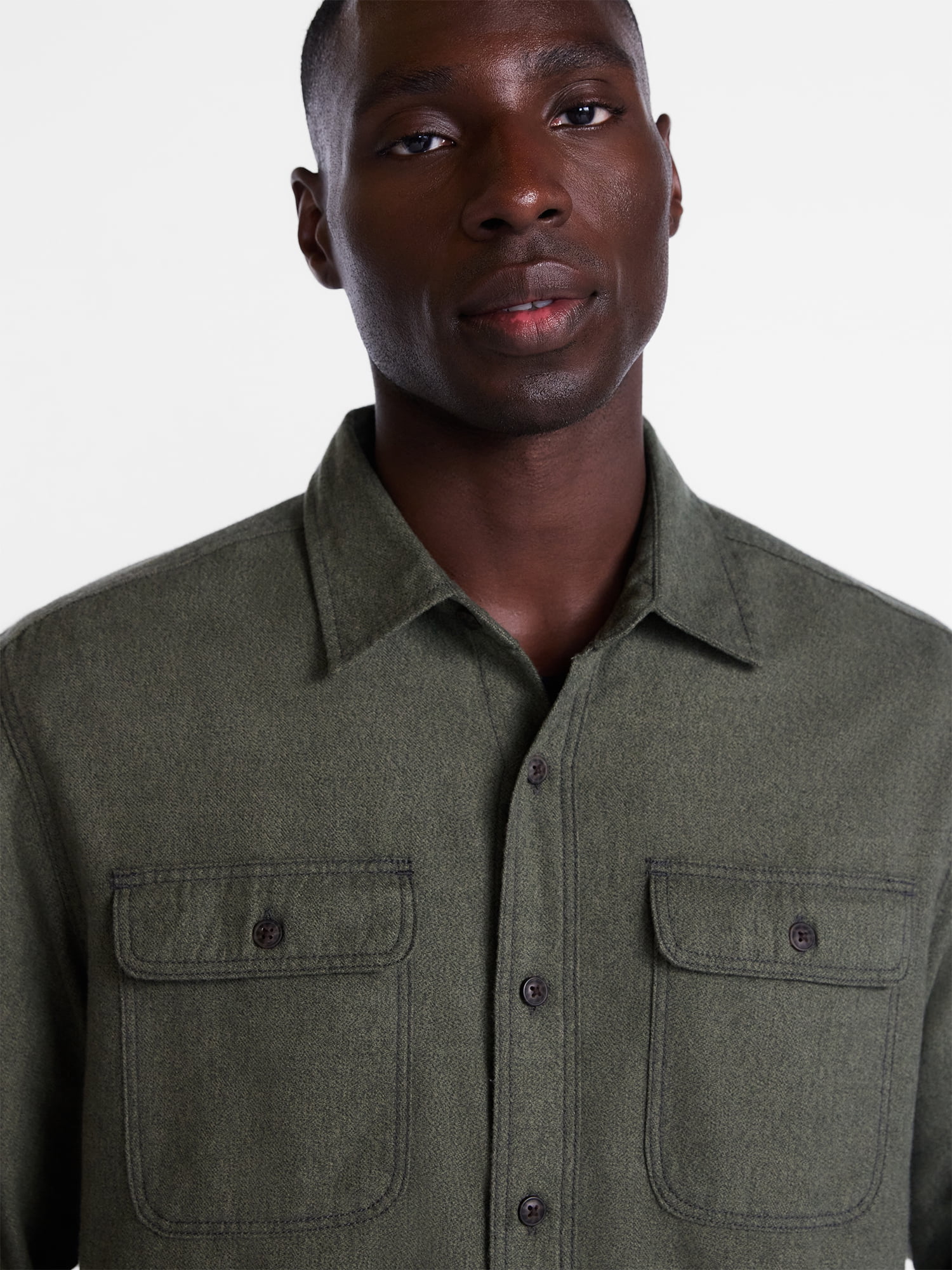 George Men's and Big Men's 100% Cotton Plaid Flannel Shirt with Long Sleeves, Sizes XS-3XL, 2XB-5XB & Tall XLT-3XLT