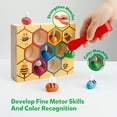 thumbnail image 6 of Coogam Toddler Fine Motor Skill Toy, Clamp Bee to Hive Matching Game, Montessori Wooden Color Sorting Puzzle for 1 2 3 Years Old, 6 of 7