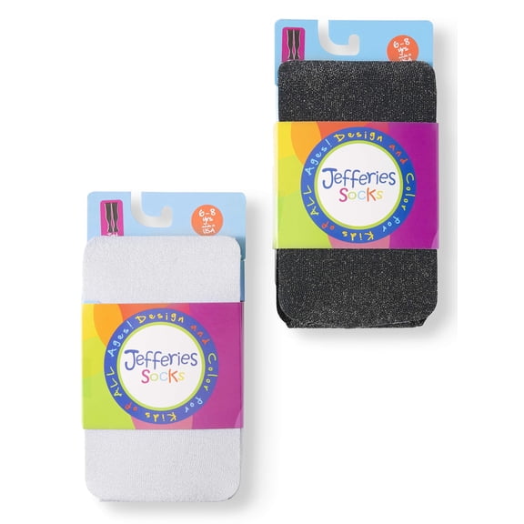 Jefferies Socks Girls Tights, 2 Pairs Sparkly (Little Girls & Big Girls)