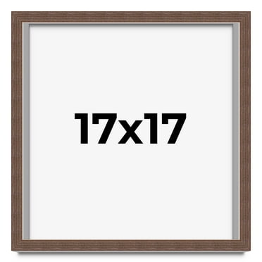 17x17 Shadow Box Frame Brown | 1.125 inches Deep Real Wood Rustic Shadowbox Display Frame | UV