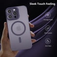 thumbnail image 3 of Magnetic Case for iPhone 14 Pro Case with Camera Guard Kickstand,[ Grade Drop Tested][Compatible with MagSafe] Translucent Matte Back Case for iPhone 14 Pro 6.1 inch - Purple, 3 of 10