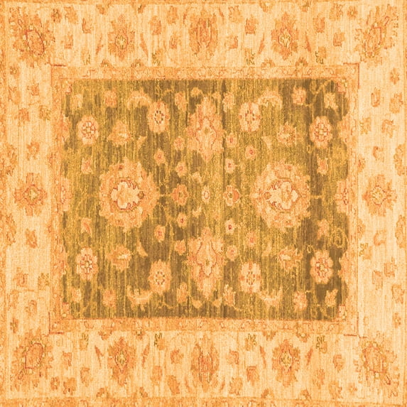 Ahgly Company Indoor Square Oriental Orange Traditional Area Rugs, 3' Square