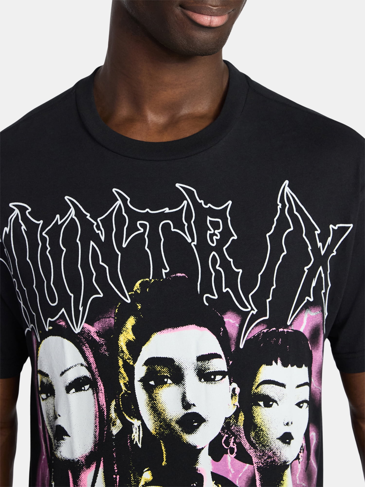 KPop Demon Hunters Men's and Big Men's Huntrix Poster Oversized Graphic Tee, Sizes XS-3XL