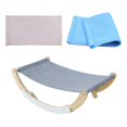 thumbnail image 4 of Cat Hammock Swing Bed Elevated Sleeping Chair for Indoor Cats Raised Floor Kitty gray and blue, 4 of 8