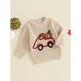 thumbnail image 6 of Aojekbee Toddler Girls Boys Sweater Halloween Clothes Car Pumpkin Embroidered Long Sleeve Kids Pullovers Fall Tops, 6 of 10