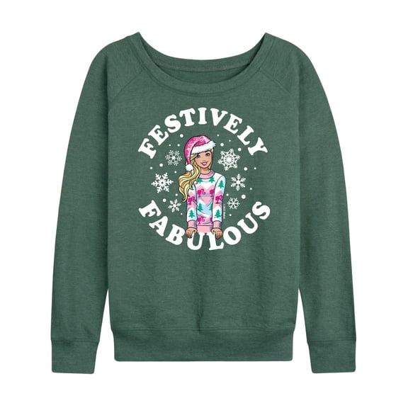 Barbie - Holidays & Christmas - Festively Fabulous - Women's Lightweight French Terry Long Sleeve Shirt