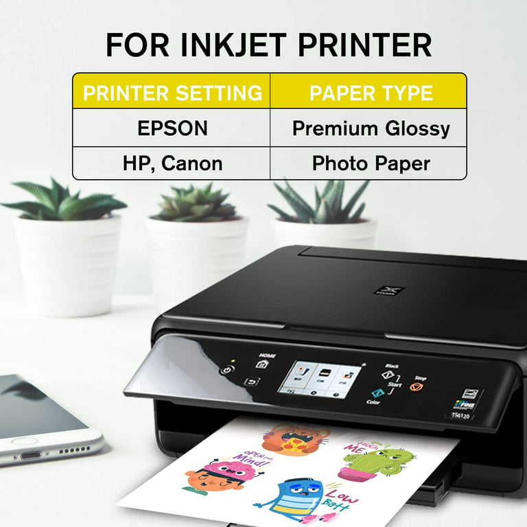 Uinkit Premium Clear Vinyl Sticker Paper for Inkjet Printer - Bulk